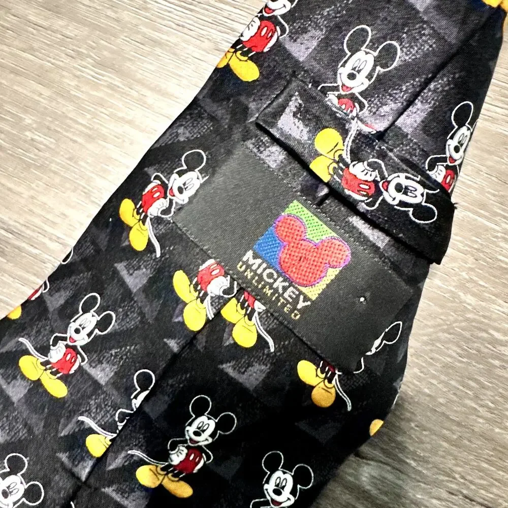 Mickey Mouse Neck Tie Vintage Unlimited Black Disney